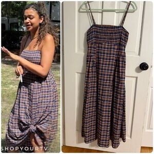 Anthropologie Pilcro Plaid Dress ASO Outer Banks Preppy Cottagecore Size M